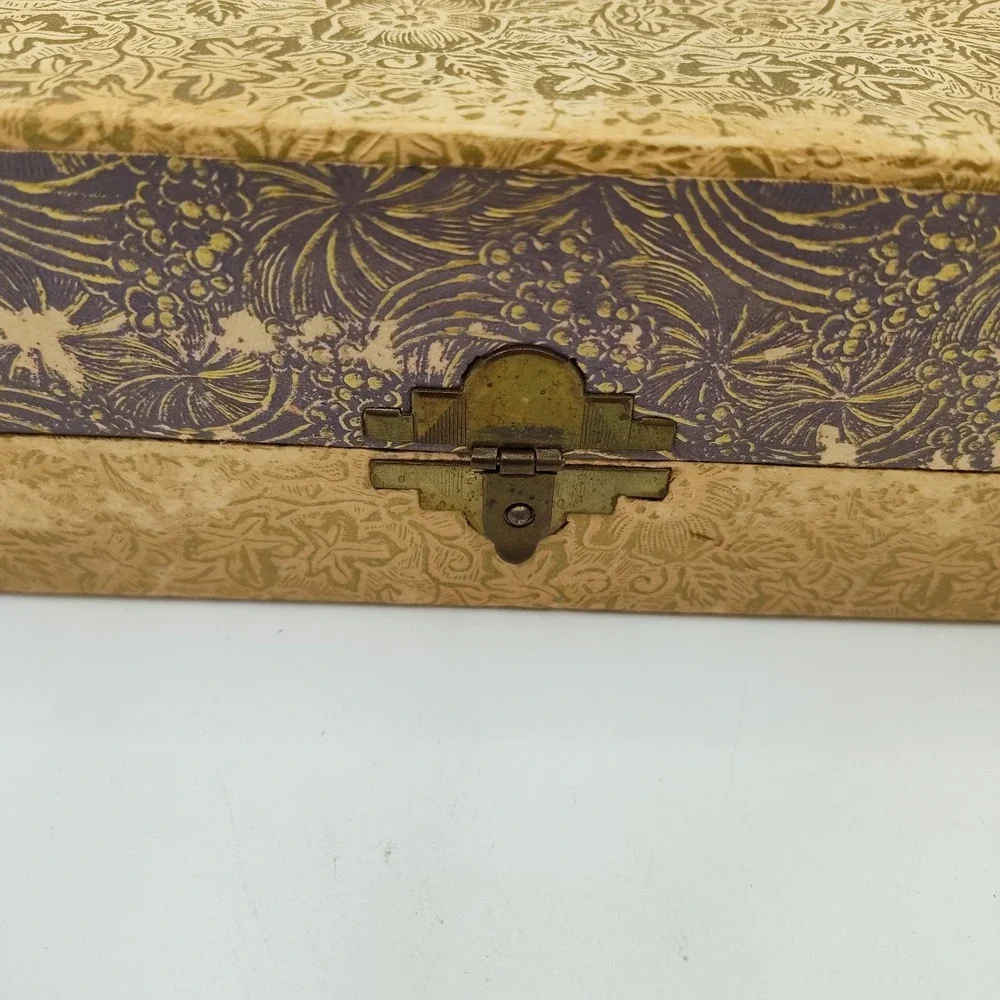 VTG Mirror Hairbrush Comb Handler FLORAL DESIGN Vanity Antq Goldtoned B507SA3572